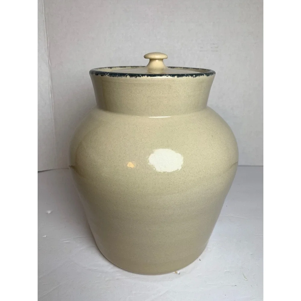 Home & Garden Party Floral Stoneware Cookie  Jar Canister Vintage 2001‎ USA XL
